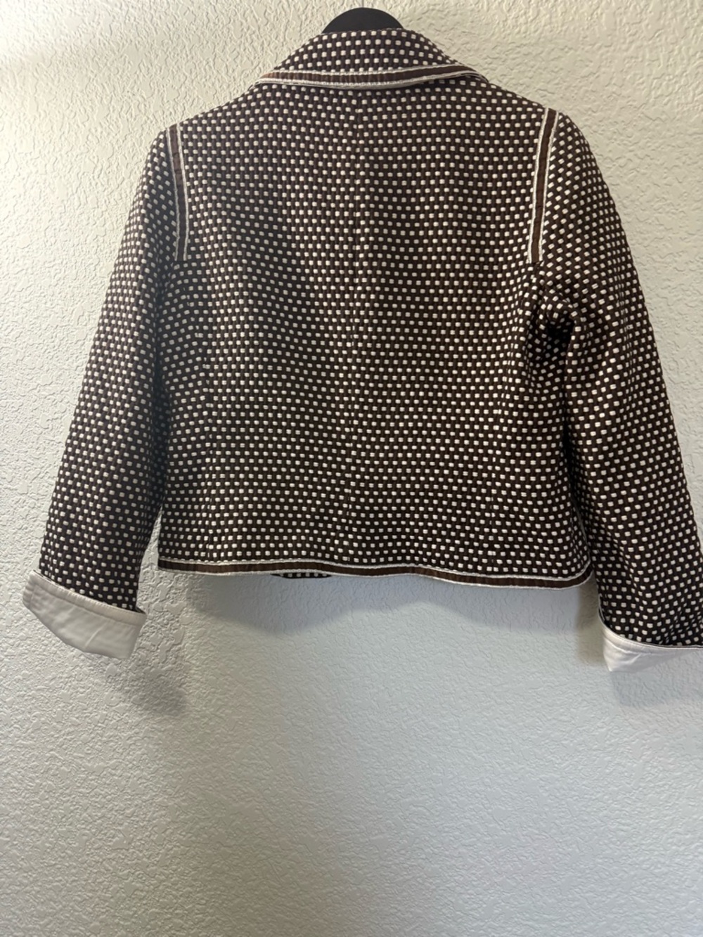 Worth Brown Retro Polka Dot Blazer | Vintage Inspired Tailored Jacket | Size 10 - Picture 7 of 15